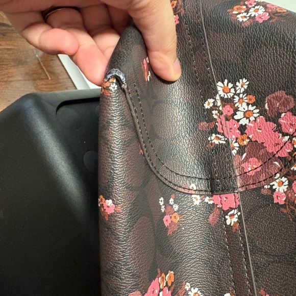 Coach Floral Pink and Brown Reversible Tote Bag - Picture 13 of 16
